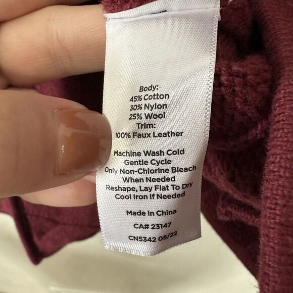 Talbots Women's Large Red‎ Cable Knit Shawl Collar Cardigan Wool Preppy Academia - Picture 6 of 6